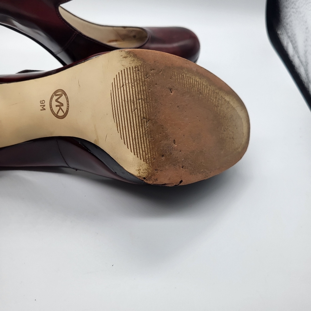 Michael Kors Eboni Bordeaux Mary Janes Platform Pump Sz.9 - Picture 7 of 16